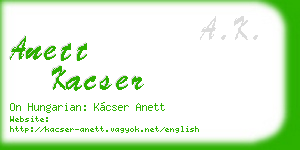 anett kacser business card